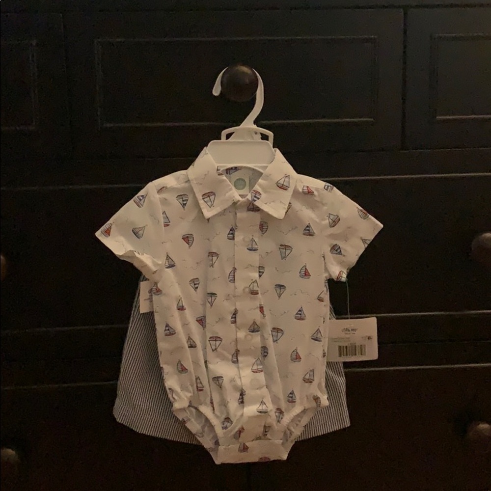 Sailboat woven shorts set